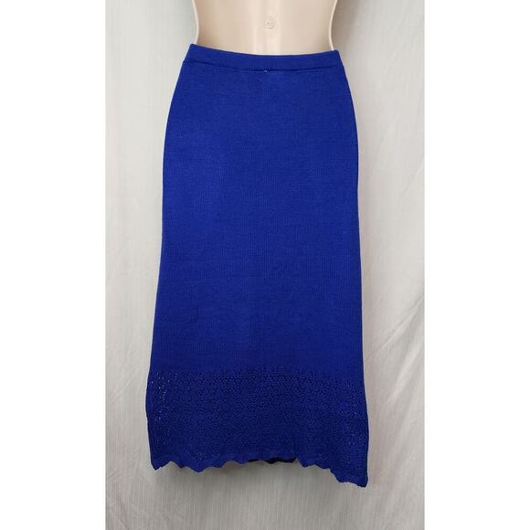 Cato Knitted Midi Royal Blue Pencil Skirt Size Medium - Picture 3 of 7